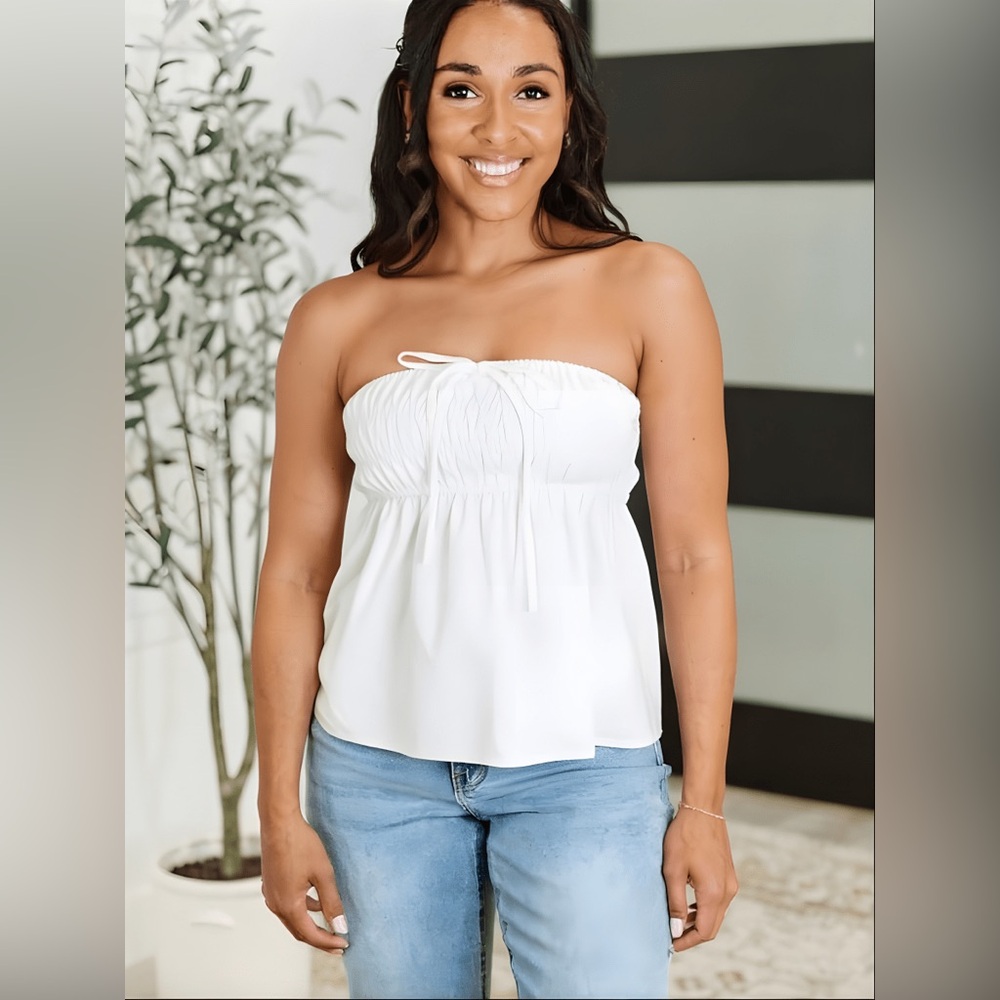 CHARLOTTE BOW FRONT BABYDOLL TUBE TOP